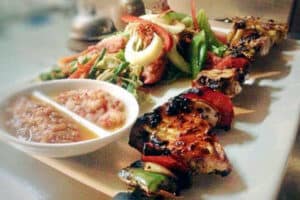 nusa dua restaurants | nusa dua beach grill | chicken skewers